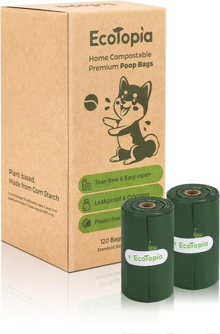 Extra 20% Thicker Dog Poop Bags (No Tearing Needed),100% Certified Biodegradable Poop Bags for Dogs,Compostable Dog Waste Bags,Cat Litter Bags,ASTM D6400 & EN 13432 Compliant,120 Bags,Dark Green in Kuwait