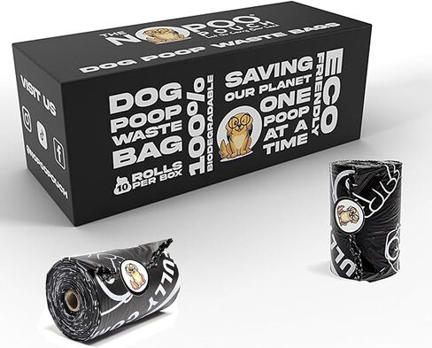 Dog Poop Bags Rolls - 100% Leak Proof Dog Poop Bags, Fully Compostable Waste Bag, Refill Rolls for Dogs & Pets Waste, Unscented - 200 Count in Saudi Arabia