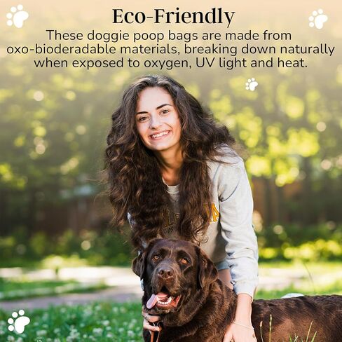 Dog Poop Bags Rolls - 100% Leak Proof Dog Poop Bags, Fully Compostable Waste Bag, Refill Rolls for Dogs & Pets Waste, Unscented - 200 Count in Saudi Arabia