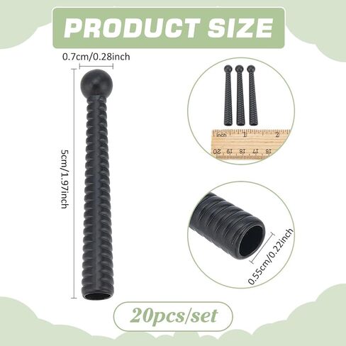 NBEADS 20 Pcs Bolo Tie Tips, 2 Inch Long Cord Ends Caps Bolo Cap Buckle Replacement 5mm Bolo Tie End Caps Bolo Tie Findings for DIY Crafts Clothes Decor Design Making, Black in Saudi Arabia