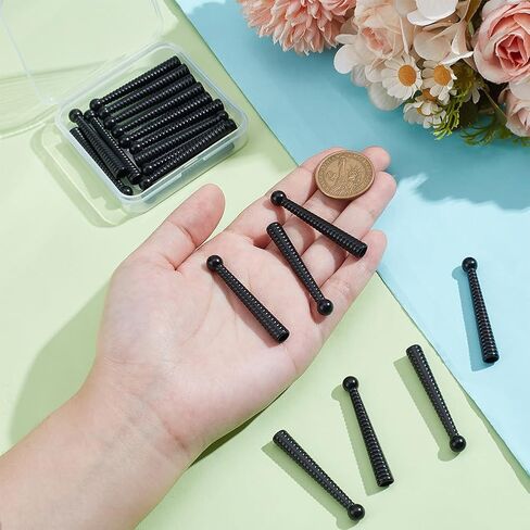 NBEADS 20 Pcs Bolo Tie Tips, 2 Inch Long Cord Ends Caps Bolo Cap Buckle Replacement 5mm Bolo Tie End Caps Bolo Tie Findings for DIY Crafts Clothes Decor Design Making, Black in Saudi Arabia
