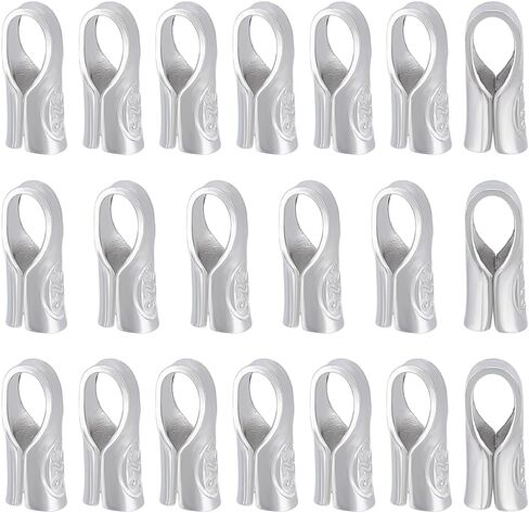 Benecreat 10pcs 925 Sterling Silver End Cap Cripts ، 3 مم تنتهي من الديكور الدخل. in Kuwait