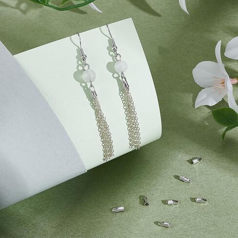 Benecreat 10pcs 925 Sterling Silver End Cap Cripts ، 3 مم تنتهي من الديكور الدخل. in Kuwait