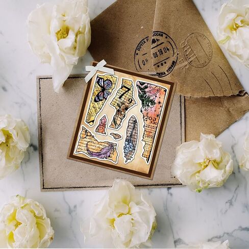 GLOBLELAND Poppies Butterflies Clear Stamps for Cards Making Retro Ornate Background Silicone Clear Stamp Seals Transparent Stamps for DIY Scrapbooking Photo Album Journal Home Decoration in Saudi Arabia