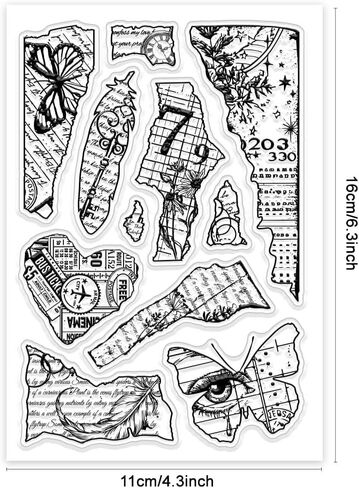 GLOBLELAND Poppies Butterflies Clear Stamps for Cards Making Retro Ornate Background Silicone Clear Stamp Seals Transparent Stamps for DIY Scrapbooking Photo Album Journal Home Decoration in Saudi Arabia