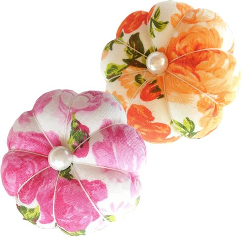 CUSHYSTORE 2X Floral Small Wrist Pin Needle Cushion Pincushion Sewing with Adjustable Elastic Strap for All Wrist Sizes (Pink + Pink), 2.75''L x 2.75''W x 1.25''D in Saudi Arabia