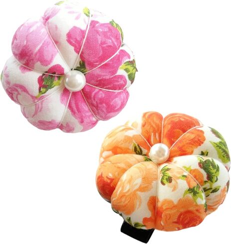 CUSHYSTORE 2X Floral Small Wrist Pin Needle Cushion Pincushion Sewing with Adjustable Elastic Strap for All Wrist Sizes (Pink + Pink), 2.75''L x 2.75''W x 1.25''D in Saudi Arabia