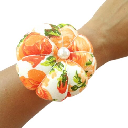 CUSHYSTORE 2X Floral Small Wrist Pin Needle Cushion Pincushion Sewing with Adjustable Elastic Strap for All Wrist Sizes (Pink + Pink), 2.75''L x 2.75''W x 1.25''D in Saudi Arabia