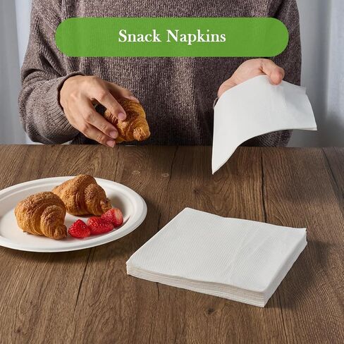 ECOLipak Lunch Napkins Bulk, 250 Count Everyday Paper Napkins, 6.5×6.5 Inch Folded, 2-Ply Soft And Absorbent for Dinner, Gathering, Bar, Restaurants(13×13 Inch Unfolded) in Kuwait