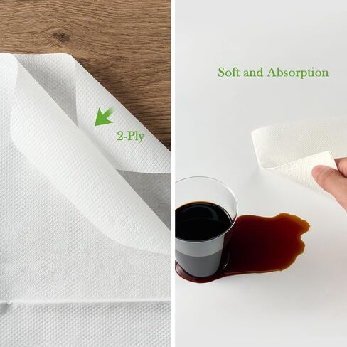 ECOLipak Lunch Napkins Bulk, 250 Count Everyday Paper Napkins, 6.5×6.5 Inch Folded, 2-Ply Soft And Absorbent for Dinner, Gathering, Bar, Restaurants(13×13 Inch Unfolded) in Kuwait