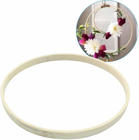 Kemcatui 6Pcs 6 Inch Bamboo Floral Hoops, Wooden Hoop Wreath Frame Bamboo Ring for DIY Dream Catcher, Wreath Decor, Wall Hanging Crafts in Kuwait