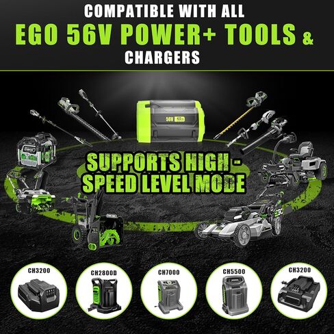 TenHutt 【مع مؤشر LED】 بطارية بديلة 3.5 أمبير في الساعة لطاقة بطارية EGO 56 فولت + BA2800T BA4200T متوافقة مع منشار تشذيب منفاخ الثلج... BA1400T، BA4200، BA2800 BA5600T in Kuwait