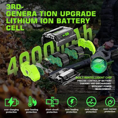 TenHutt 【مع مؤشر LED】 بطارية بديلة 3.5 أمبير في الساعة لطاقة بطارية EGO 56 فولت + BA2800T BA4200T متوافقة مع منشار تشذيب منفاخ الثلج... BA1400T، BA4200، BA2800 BA5600T in Kuwait