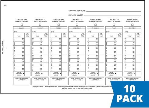 Driver Exemption Log Book 10-pk. with Simplified Driver Vehicle Inspection Report for Short-Haul Operations - Book Format with 18 Sets, 2-Ply with Carbon, 8.5" x 5.5", J. J. Keller & Associates, Inc. in Kuwait
