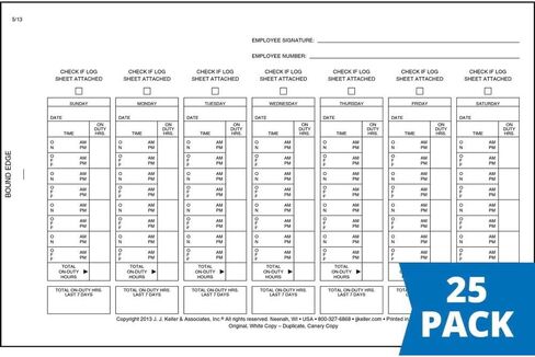 Driver Exemption Log Book 10-pk. with Simplified Driver Vehicle Inspection Report for Short-Haul Operations - Book Format with 18 Sets, 2-Ply with Carbon, 8.5" x 5.5", J. J. Keller & Associates, Inc. in Kuwait