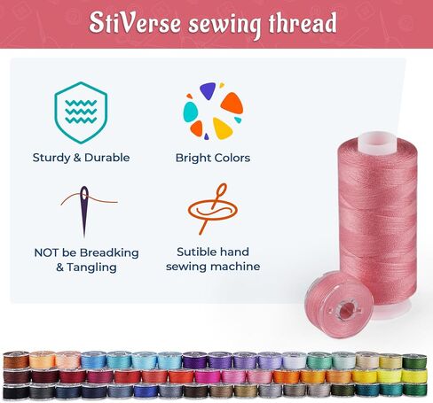 72Pcs 36 Colors with 36 Same Color Prewound Bobbins, 700 Yard Sewing Threads for Sewing Machine, Sewing Threads for Sewing Machine &Hand Emergency and Travel, DIY and Home(102Pcs) in Saudi Arabia