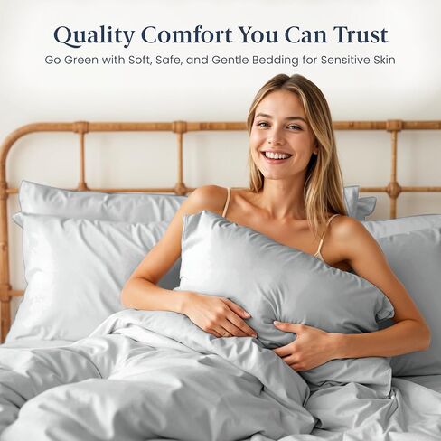 Ella Jayne Viscose Derived from Bamboo Sheets Set (4 Pieces) Queen Size, Ultra Soft & Luxuriously Cooling, Eco-Friendly Queen Sheet Set Deep Pockets 16 Inch (Silver) in Kuwait