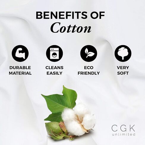 400 Thread Count Cotton Sheet Set - Queen Size 100% Cotton Sheets - Easily Fits 8" to 16" Mattress - Silky-Soft, Wrinkle Free, Breathable and Comfy - Deep Pockets & Hotel Quality Bedding Set - White in Kuwait