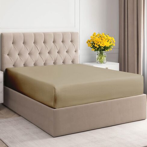 400 Thread Count Cotton Sheet Set - Queen Size 100% Cotton Sheets - Easily Fits 8" to 16" Mattress - Silky-Soft, Wrinkle Free, Breathable and Comfy - Deep Pockets & Hotel Quality Bedding Set - White in Kuwait