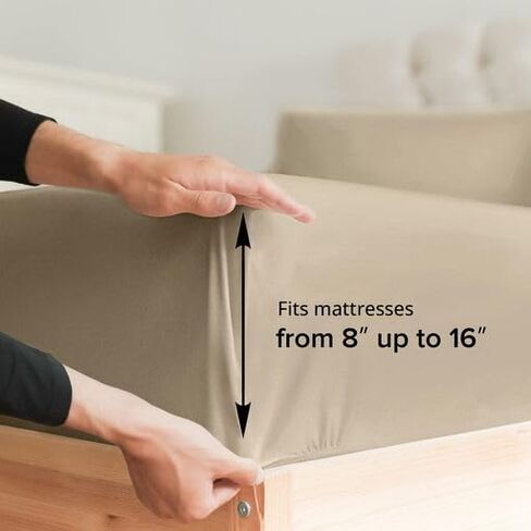 400 Thread Count Cotton Sheet Set - Queen Size 100% Cotton Sheets - Easily Fits 8" to 16" Mattress - Silky-Soft, Wrinkle Free, Breathable and Comfy - Deep Pockets & Hotel Quality Bedding Set - White in Kuwait