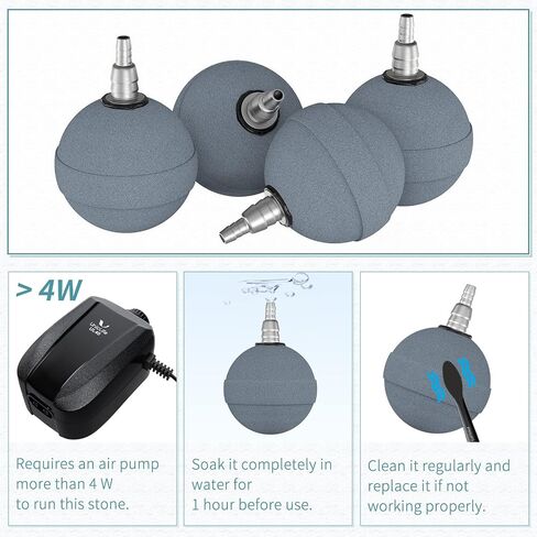 Pawfly Aquarium Air Stone Ball 2 Inch, Airstones for Aquarium Fish Tank Bucket Hydroponics Pond and DWC Reservoir, 4 Pack in Kuwait