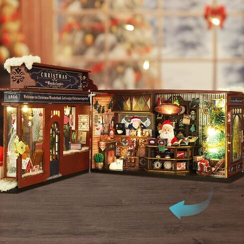 DIY Miniature Dollhouse Kit - Jewelry Shop DIY Miniature House Kit for Adults and Teens, 3D Wooden Puzzle Tiny House Model with LED Light, Unique Gift for Family, Friends (Vitrine’s Tale) in Kuwait