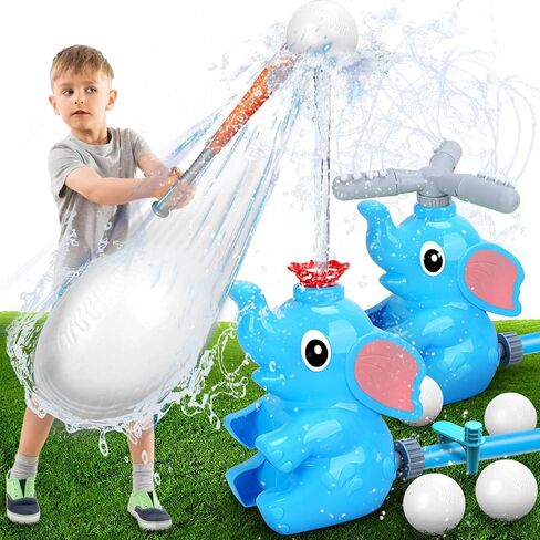 Summer Water Toys: Sprinkler Baseball Play Games with 2 Sprinkler Heads, 4 Baseballs, Outdoor Outside Pool Backyard Activities for Kids Ages 4-8, Toy for Toddlers Boys 3 4 5 6 8 12 Year Old in Saudi Arabia