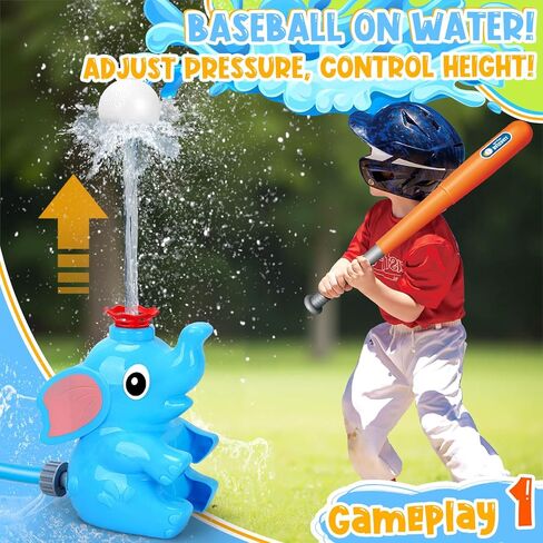 Summer Water Toys: Sprinkler Baseball Play Games with 2 Sprinkler Heads, 4 Baseballs, Outdoor Outside Pool Backyard Activities for Kids Ages 4-8, Toy for Toddlers Boys 3 4 5 6 8 12 Year Old in Saudi Arabia