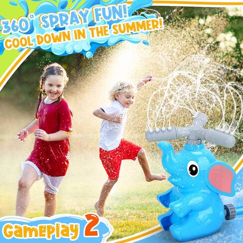 Summer Water Toys: Sprinkler Baseball Play Games with 2 Sprinkler Heads, 4 Baseballs, Outdoor Outside Pool Backyard Activities for Kids Ages 4-8, Toy for Toddlers Boys 3 4 5 6 8 12 Year Old in Saudi Arabia