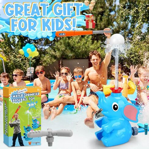 Summer Water Toys: Sprinkler Baseball Play Games with 2 Sprinkler Heads, 4 Baseballs, Outdoor Outside Pool Backyard Activities for Kids Ages 4-8, Toy for Toddlers Boys 3 4 5 6 8 12 Year Old in Saudi Arabia