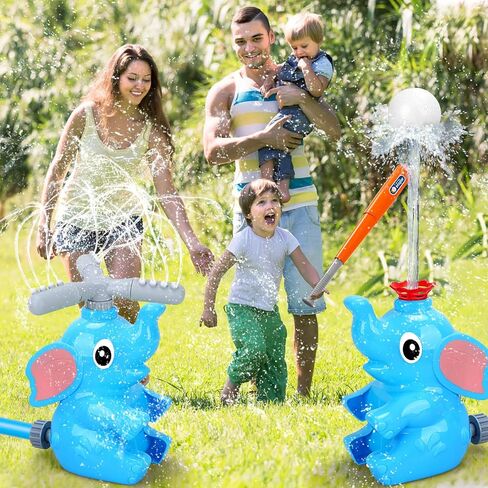 Summer Water Toys: Sprinkler Baseball Play Games with 2 Sprinkler Heads, 4 Baseballs, Outdoor Outside Pool Backyard Activities for Kids Ages 4-8, Toy for Toddlers Boys 3 4 5 6 8 12 Year Old in Saudi Arabia