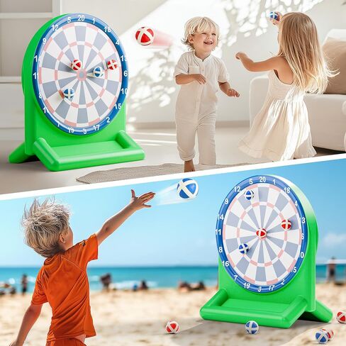 iPlay, iLearn Pool Wave Kids Fun Pool Toys, Inflatable Dart Board Water Games, Swimming Pool Floats, Beach Yard Outdoor Play, Cool Summer Party Gift for 6 7 8 Year Old Boy Girl Teen Adult-Red & Green in Saudi Arabia
