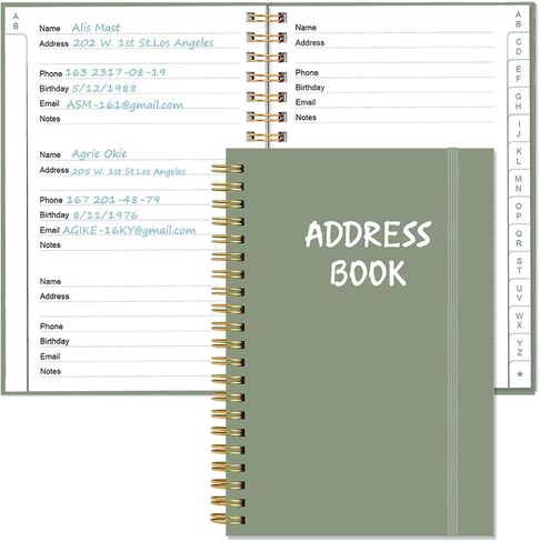 Address Book with Alphabetical Tabs - Telephone & Address Book with Address Contacts, Special Date, Phone, Birthday & Internet Login Password for Home and Office, 4.3" x 6.2", Green in Kuwait