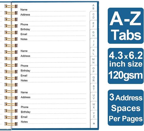 Address Book with Alphabetical Tabs - Telephone & Address Book with Address Contacts, Special Date, Phone, Birthday & Internet Login Password for Home and Office, 4.3" x 6.2", Green in Kuwait