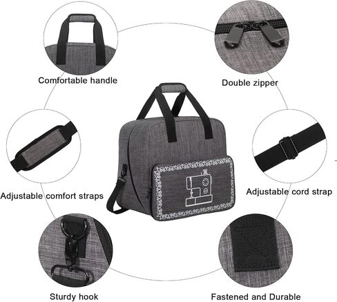 Sewing Machine Bag, Sewing Machine Cesa Fits Most Standard Sewing Machines and Storage Sewing Accessories, for Singer/Janome (DARK GREY) in Saudi Arabia