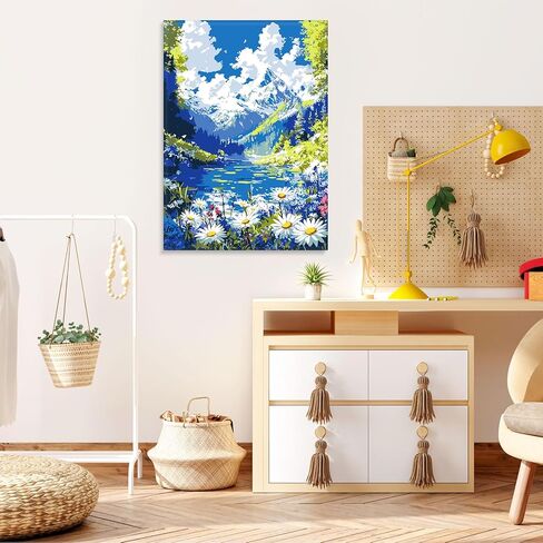 MOGTAA Starry Night Paint by Number Kit for Adults Beginners Framed, Adult Paint by Number Kits On Canvas, Easy Adults' Paint-by-Number Kits, DIY Abstract Oil Painting Kits for Home Decor, 8x12in in Saudi Arabia