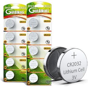 GutAlkaLi CR2025 3V Lithium Battery, CR 2025 Batteries, 10 Count