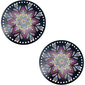 2 PCS اللوحات قاعدة أكريليك مثقبة ، مزدوجة الجوانب المطبوعة على الوجهين حقيبة الفاكهة صينية السطح السفلية وسادة السد ، ملحق مواد DIY لنسج مصنوعة يدويا سلة الكروشيه حقيبة