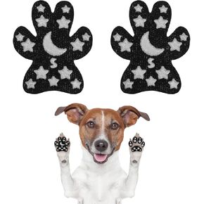 BEAUTYZOO Anti-Slip Dog Paw Pads for Senior Dogs - Traction Grips Dog Paw Stickers for Hot Pavement Hardwood Floors, Durable Pet Paw Protector Shoes Booties Socks Replacement (24pcs, Black L)