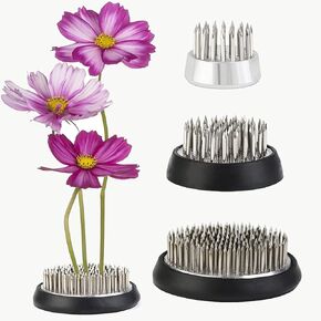 JUSTDOLIFE Flower Frogs - Stainless Floral Frogs Kenzan Flower Frog Vase | Round Metal Floral Arranger Pin Holder Ikebana | Flower Pin Frog Arrangements for DIY Flower Craft 0.9"|1.34"|2.36"- 3 Pack