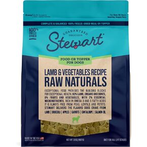 Stewart Raw Naturals Freeze Dried Dog Food, Lamb & Vegetables Recipe, 32 Ounce Bag, Complete and Balanced Nutrition