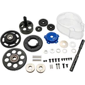 Alloy 3 Speed Transmission Gear Plastic Transparent Cover Kit Blue for 1/5 HPI RV KM Baja 5B 5T 5SC Buggy Rc Car Parts