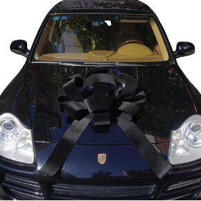 30 "قوس السيارة العملاقة | 30" Red Velvet Car Bow - Big Car Bow مع قاعدة مغناطيس غير خدش ، قوس سيارة مغناطيسي مقاوم للطقس ومقاوم للماء (1 حزمة)