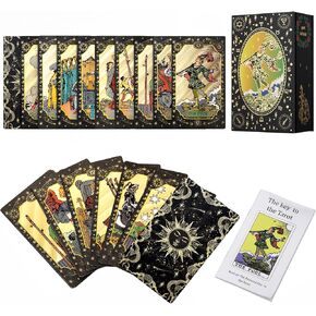 بطاقات التارو Sunhhx ، 78 من سطح بطاقات التارو قوس قزح ، PVC مقاوم للماء Rustant Ruxury Dust Deck Tarot Tarot Withterbook Fortune Card for tarot