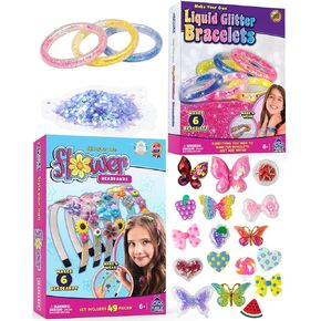 PURPLE LADYBUG DIY Headband Flowers + Kids Glitter Bracelet