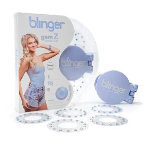مجموعة Blinger® Gem Z starter مع أداة تصفيف Blinger® + 75 من البلورات الزجاجية الدقيقة - Twinkle Blue
