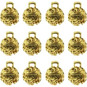 12pcs brass mini bell keychain keychain bracelet diy bell accesories for pet bell wind chime door home hanging decoring wall holding decoration