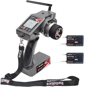 Radiolink RC6GS V3 7 قنوات 2.4 جيجا هرتز RC و 2 من جهاز استقبال Gyro R7FG ، والقياس عن بعد الجهد ، و 30 طرازات وحدة تحكم راديو سطح عن بعد لتخزين RC زاحف RC ، والانجراف ، والباش ، والعلوم البوسة والقوارب