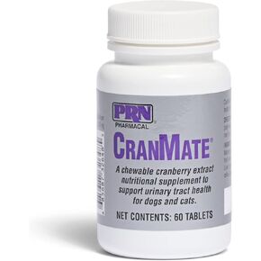 ملحق التوت البري Prn Pharmacal Cranberry - مستخلص التوت البري القابل للمضغّة المكملات الغذائية للكلاب والقطط - صحة المسالك البولية - 60 علامات مضغ