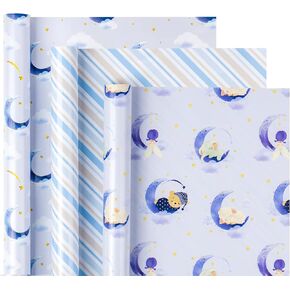 WRAPAHOLIC Gaming Wrapping Paper Roll - 3 Short Roll - Video Game Birthday Wrapping Paper for Kids Boys Birthday, Game Lover - 17 Inch x 120 Inch Per roll